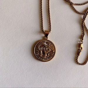 Cali Tiger 18k Gold Plated Coin Pendant Necklace